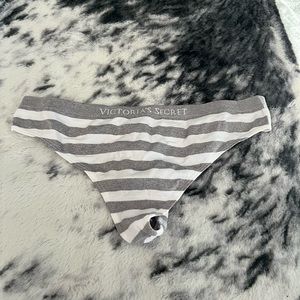 Grey & white stripe cheeky Victorias Secret thong